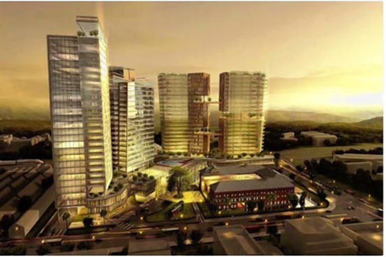 Renderings of proposed development in downtown Yangon which will incorporate a Victorian-era railway headquarters.