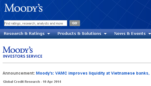Moody's: VAMC improves liquidity at Vietnamese banks, but does not provide capital
