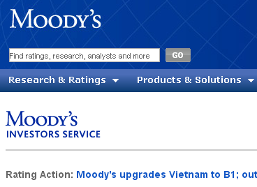 Moody's upgrades Vietnam to B1; outlook stable