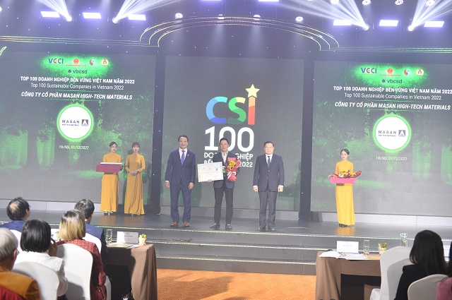 Masan High-Tech Materials listed for 5 consecutive years in the Top 100 Sustainable Enterprises in Vietnam